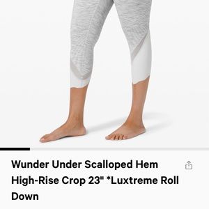 Lululemon Wunder Under Crop II *Roll Down Scallop Full-On Luon 24"